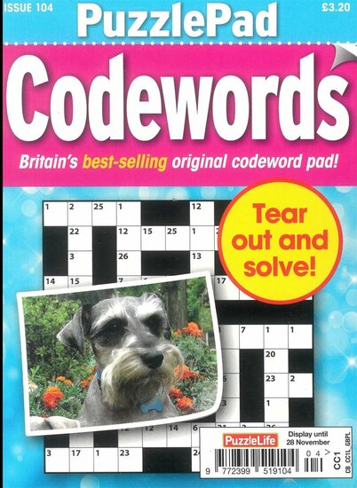 Puzzlelife PuzzlePad Codewords Magazine