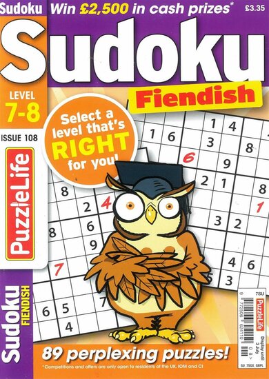 Puzzlelife Sudoku Fiendish 6-7 Magazine